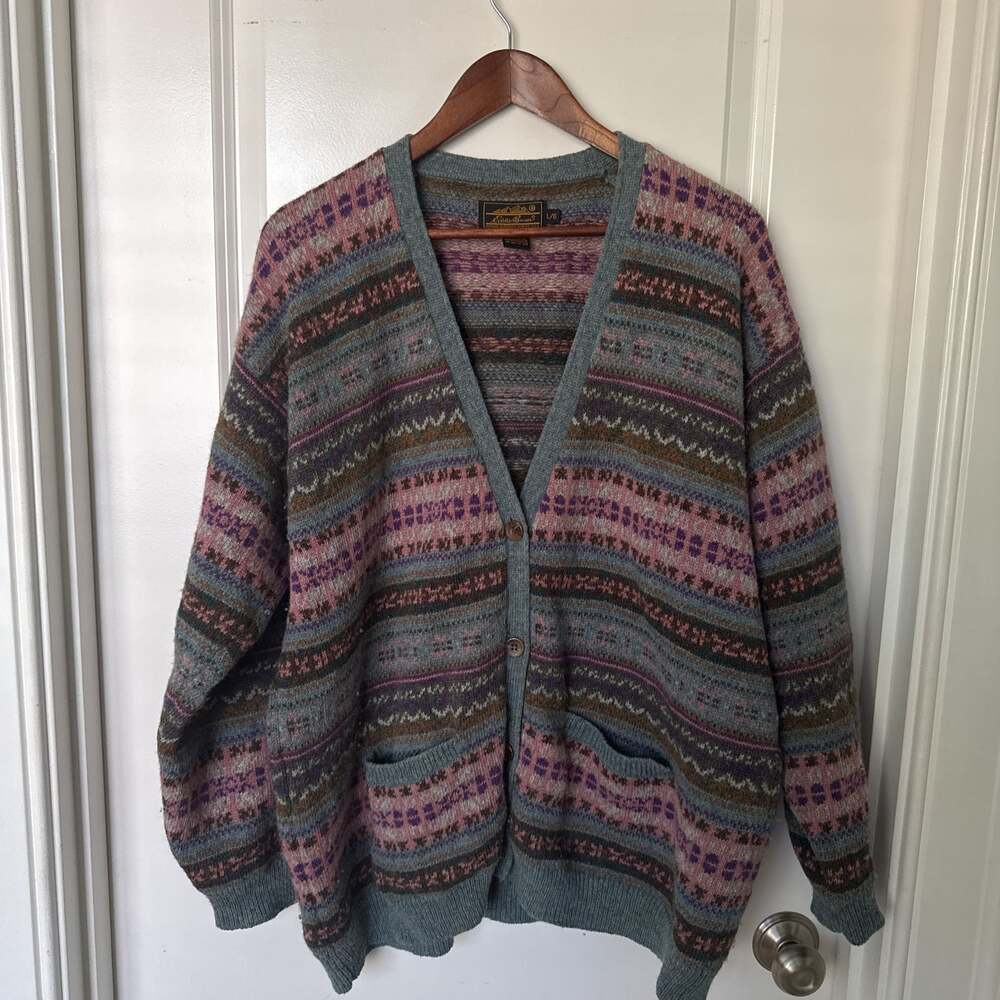 Eddie Bauer Multicolor Patterned Cardigan